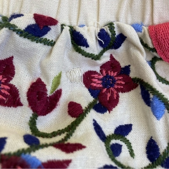 TJ MAXX Toddler Girls Embroidered Floral Dress Skirt Mini Cream Blue Pink Sz 4T - Picture 10 of 11